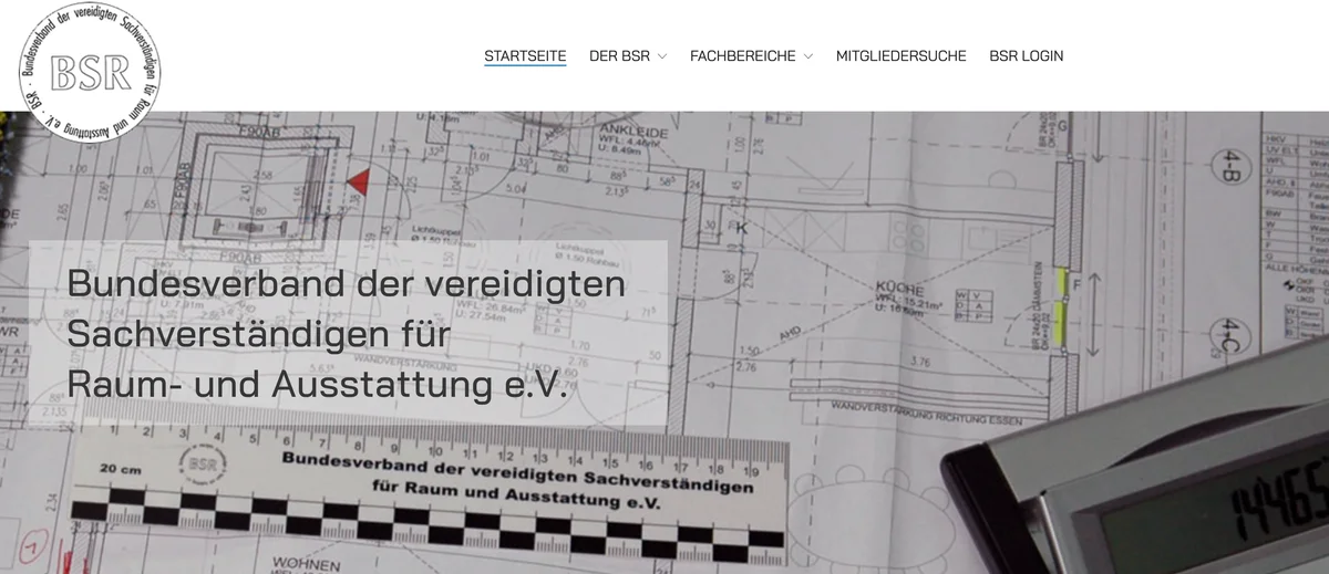 Screenshot von BSR Sachverständige