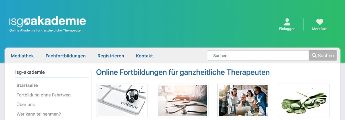 Screenshot von isg-akademie